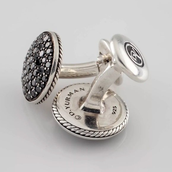 David Yurman Pave Black Diamond Cufflinks 2.87 CT - Picture 6 of 6